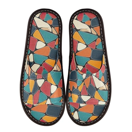 CHIFIGNO Spa Shoes for Travel with Non-slip Sole, Summer House Slippers for Women and Men Size 5.5-6