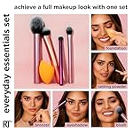 Real Techniques 5 Piece Everyday Essentials Makeup Brush Set, Includes 4 Brushes & Makeup Sponge, For Foundation, Blush, Bronzer, Contour, Eyeshadow, & Powder, Travel Gift Set, Cruelty-Free & Vegan - Image 2