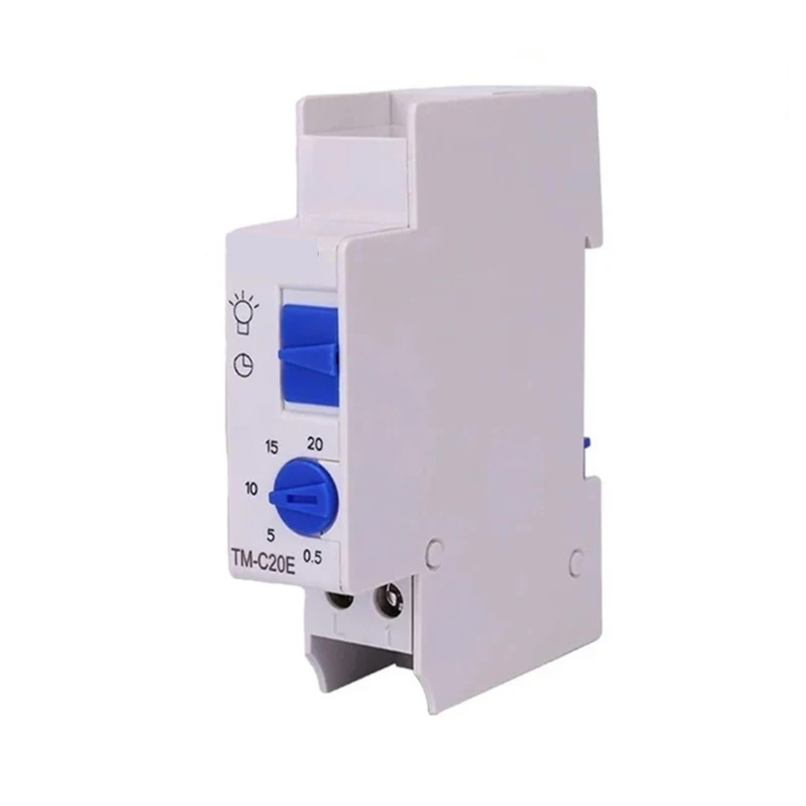 1PCS 18mm Single Module 20 Minutes or 7 Minutes Interval DIN Rail Staircase Timer Switch for Staircase Lighting Time Controls 220V AC(20 Minutes 1pc)