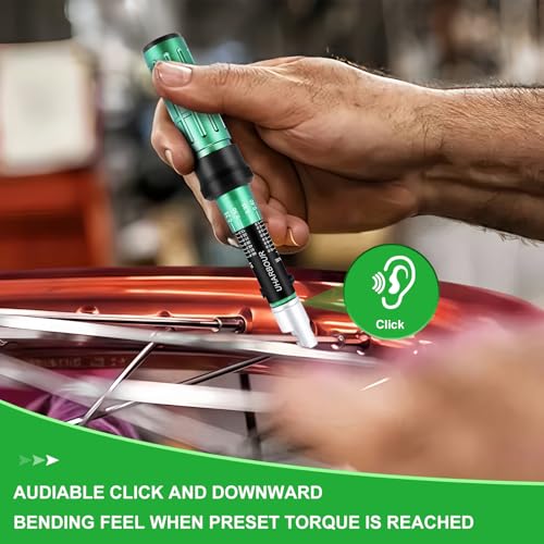 Spoke Torque Wrench, Motorcycle Spoke Wrench with 5.1-6.9mm Wrench Heads, Bike Torque Wrench, Spoke Torque Wrench for Dirt Bike Tool Kit
