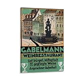 XYSWDD Reiseposter Deutschland, Weinrestaurant, Werbung, Heimdekoration, Wandkunst, Vintage-Wanddruck, Geburtstagsgeschenk, Geschenkidee, Leinwand-Kunstdruck, Poster für Zuhause, Schule, Büro,