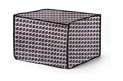 Image of The Furnishing Tree PVC Waterproof Microwave Oven Cover Compatible for Panasonic 27 L Convection NN-CD684BFDG Symmetric Pattern Black Grey