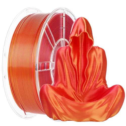 Image of 1KG 3D Printer Filament Bundle, 3 D PLA Printing Filament 1.75mm, Dual Color, + /-0.03mm, 1kg /2.2lbs Silk Golden Red