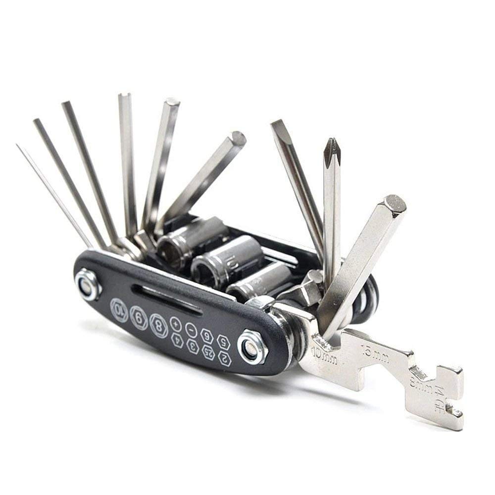 16 in 1 Multi-Functional Bike Bicycle Repair Tool Kit | Metal Cycling Road Bikes Mountain Bikes MTB | Allen Key Spoke Wrench | Spanner Combo – Multicolor-image-35