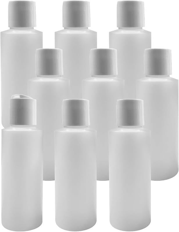 Pinnacle Mercantile Frascos plásticos flexíveis de 120 mL com tampa flip-top de disco, conjunto com 8