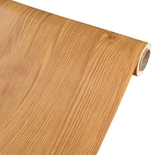 Self Adhesive Vinyl Film Retro Wood Look Furniture Sticker Paper Wallpaper for Kitchen Cabinets Shelves Cupboard Table Desk Countertop Walls Furniture Crafts Removable Waterproof 40CMX2.5M