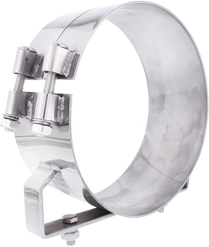 United Pacific 10325 8-inch Stainless Steel Wide Band Exhaust Clamp for Freightliner & Various Models, 304 Premium Steel, Strong & Durable – ONE Unit