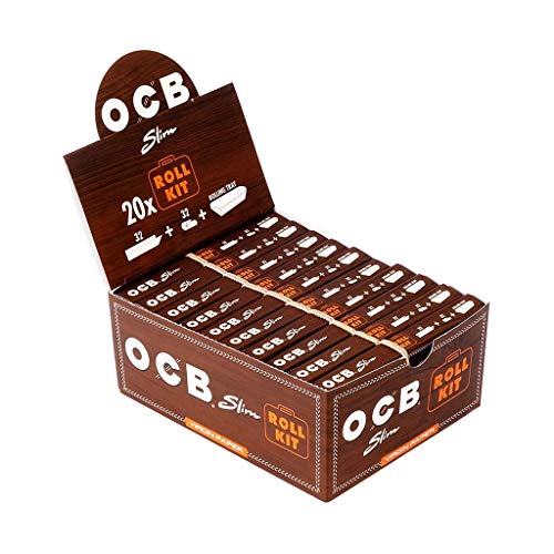 20 X Ocb Virgin "Slim" Roll Kit Incl. 32 X Paper/Tips/Rolling Tray #TOP21