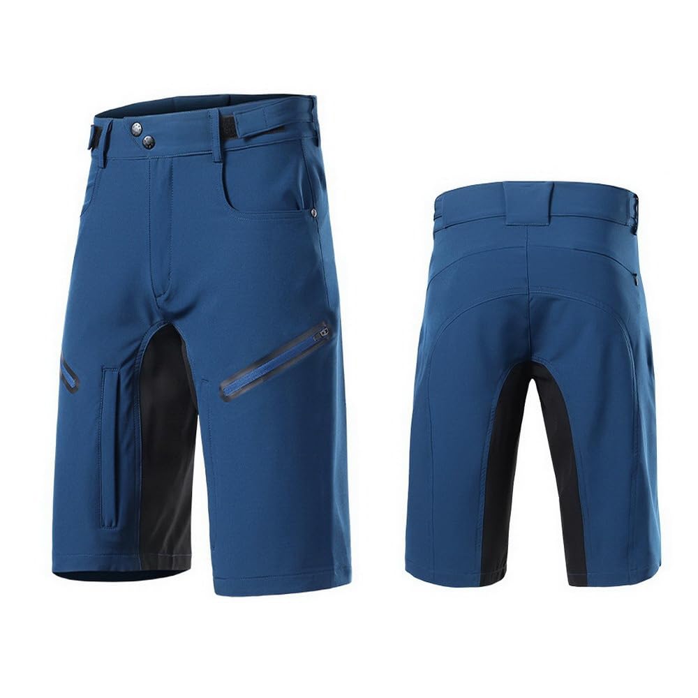 Traspiranti Pantaloncini MTB Pantaloncini da Ciclismo Imbottiti Antiurto Uomo, Leggero Uomo Pantaloncino da Mountain Bike Elastici vestibilità Intimo Ciclismo con Gel 5D