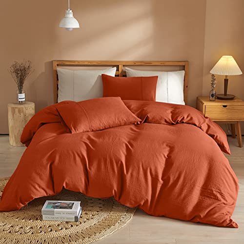 Grassix 100% Linen Duvet Cover Set King Size, French Linen Cover Set Super Soft Breathable Flax Linen Duvet Cover Set Luxurious Breathable 3 Pieces Bedding Set #TOP1