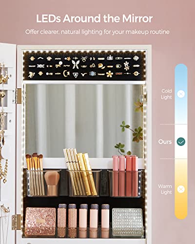 Songmics UJJC013W01 Mirror Jewelry Cabinet Armoire Organizer, Wall Or Door Mount Storage Cabinet thumb #4