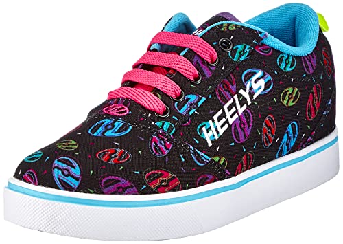 HEELYS Pro 20 Prints Sneakers Skate Shoes (Little Kid/Big Kid/Adult) - Durable Canvas Upper Black/Multicolor 5 Big Kid (Women's 6) M