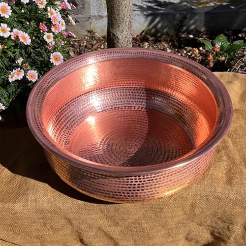 Tazón portátil para pedicura de cobre 8L, borde rizado 41 cm miniatura 5