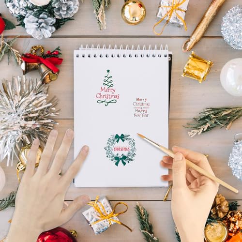 CRASPIRE Christmas Wreath Clear Rubber Stamps Christmas Trees Snowflake Reusable Transparent Silicone Stamp Seals for Xmas Winter Journaling Card Making Decor DIY Craft Scrapbooking Photo Album - Image 4