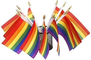 12 Pack Small Pride Rainbow Gay Stick Flag Mini Handheld LGBT Flags 4x6inch