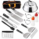 Leonyo 14 PCS Grill Griddle Accessories, Stainless Steel BBQ Accessories Tools with Hamburger...