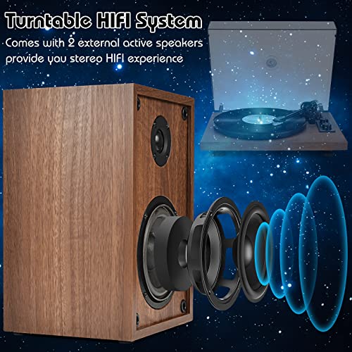 Platine Vinyle Système HiFi Bluetooth, Tourne Disque Vinyle Vintage avec Enceintes d’Etagère, avec Contrepoids Réglable… - Les Beatles, Paul McCartney, John Lennon, RIngo Starr, George Harrison Platine Vinyle Système HiFi Bluetooth, Tourne Disque Vinyle Vintage avec Enceintes d'Etagère, avec Contrepoids Réglable… – Image 5