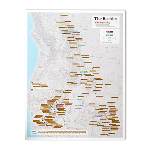 display de moto x - Maps International - Scratch Off Rocky Mountain Peaks Map Print - 17 x 22 inches