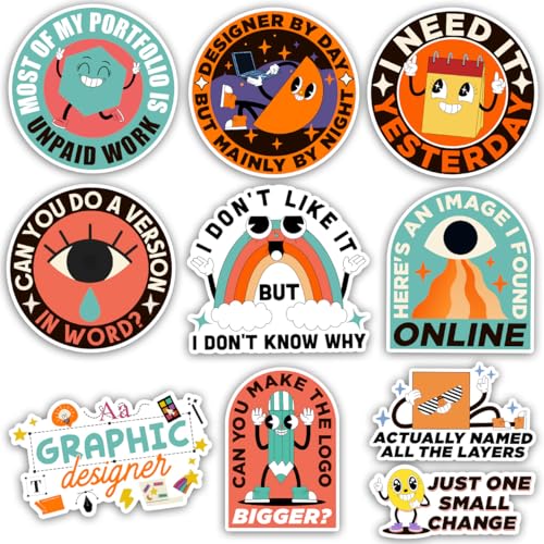 TODOLIA (10Pcs-3in) Graphic Designer Sticker Pack, Creator Editor Digital Artist Sticker,...