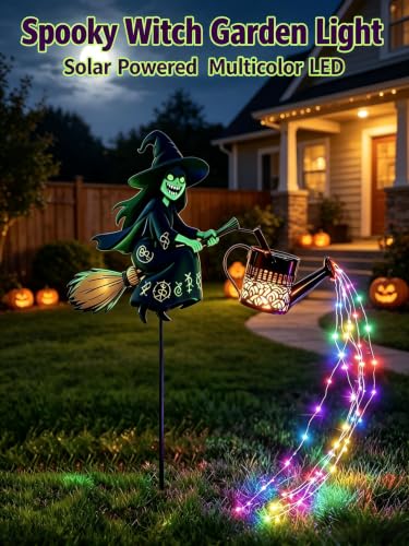 ChayWillow Halloween Witch Solar Garden Stake Light Multicolor LED - image 2