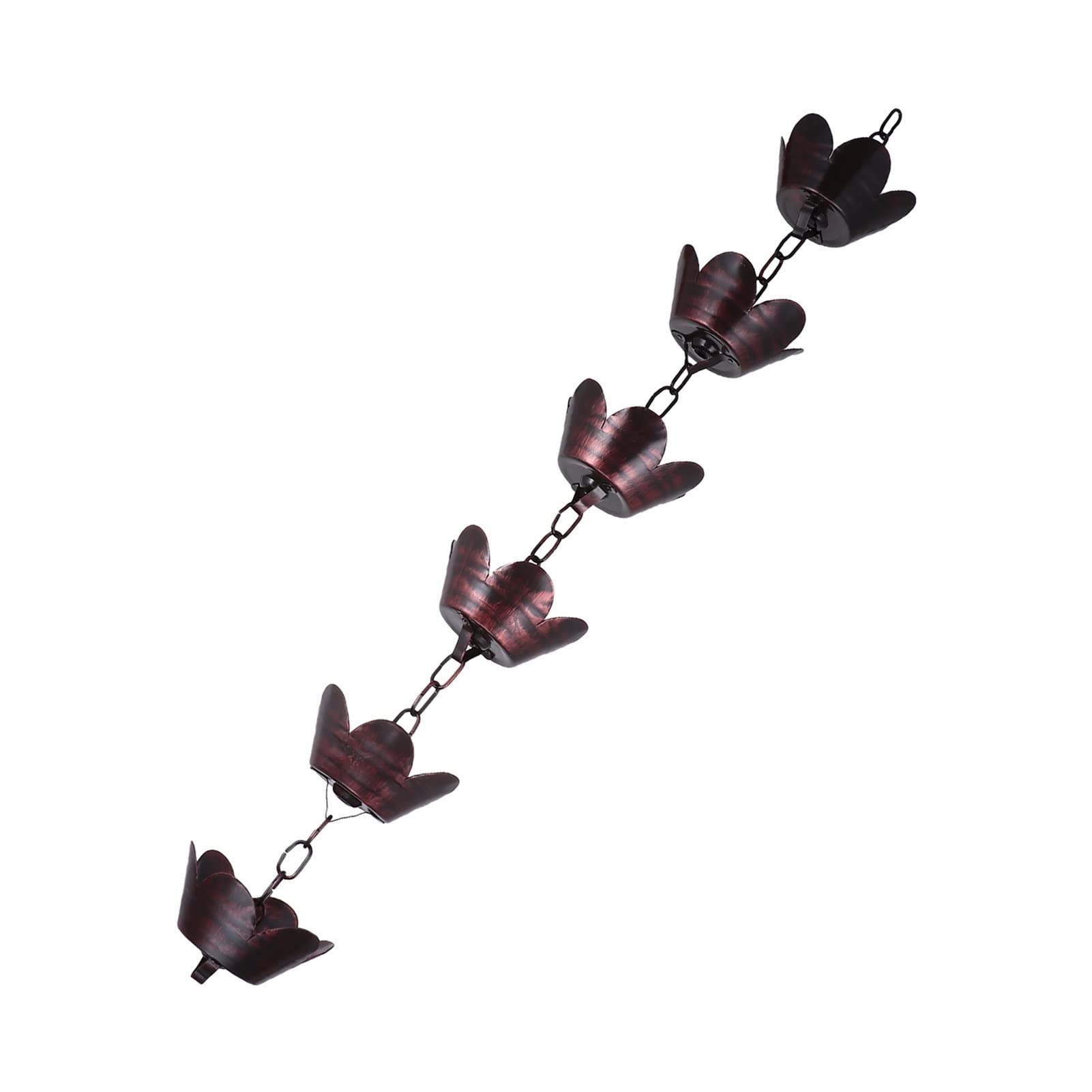 WOTZOV Rain Chain, Metal Rain Chains For Gutters For Heavy Petal Shape Chimes And Cups Catcher For Gutter Decorative Replacement For Downspouts For Exterior Gutters