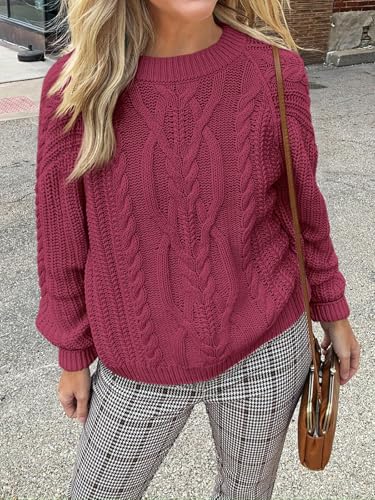 Image of Cicy Bell Womens Oversized Cable Knit Sweaters Fall Chunky Pullover