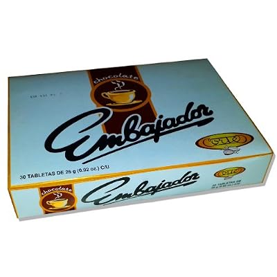 Sweet Dominican Chocolate Embajador Box of 30 Bars / Tablets