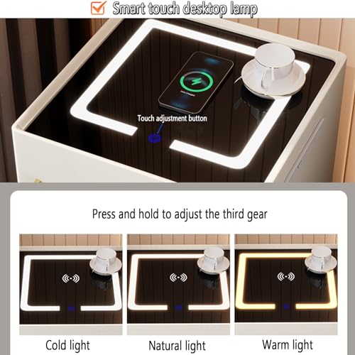 Table de chevet intelligente en verre avec coffre-fort intégré - 5