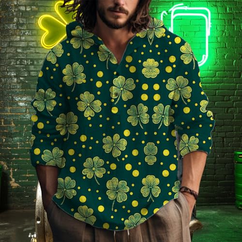 MARSVOVO Hooded Long Sleeve Shirt Men Fashion Graphic Button Up Lightweight Big and Tall Casual Vacation Shirts for Men2