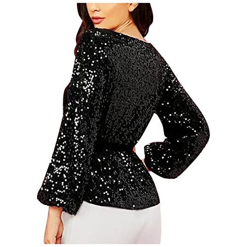 Blouse femme décontractée à manches 3/4 et sequins élégants - 6