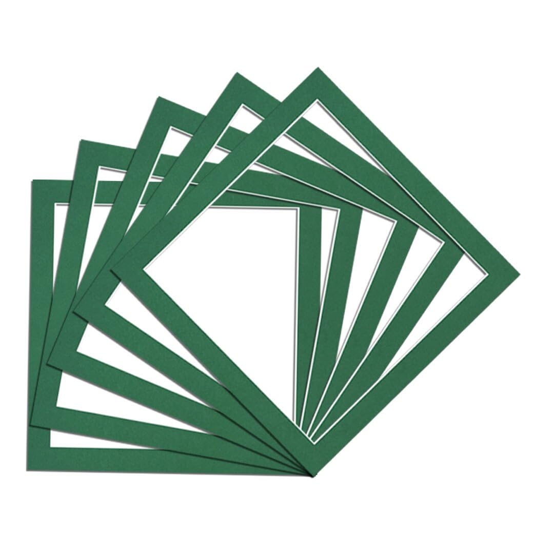 Procut Global 12x12" Emerald Picture Mounts to Fit 10x10" Aperture - Precision Cut Cardboard Photo Mount - Ideal for Frames, Prints, Artwork & Certificates - Sizes & Colours Available - 5 Pack โ image 1
