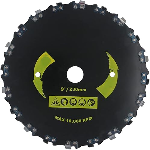 Miniatura 4 de Cuchilla de corte de cepillo para Stihl Husqvarna Weedeater y más cortador, recortador, herbicida, hoja de sierra de dientes de motosierra 20T de 9