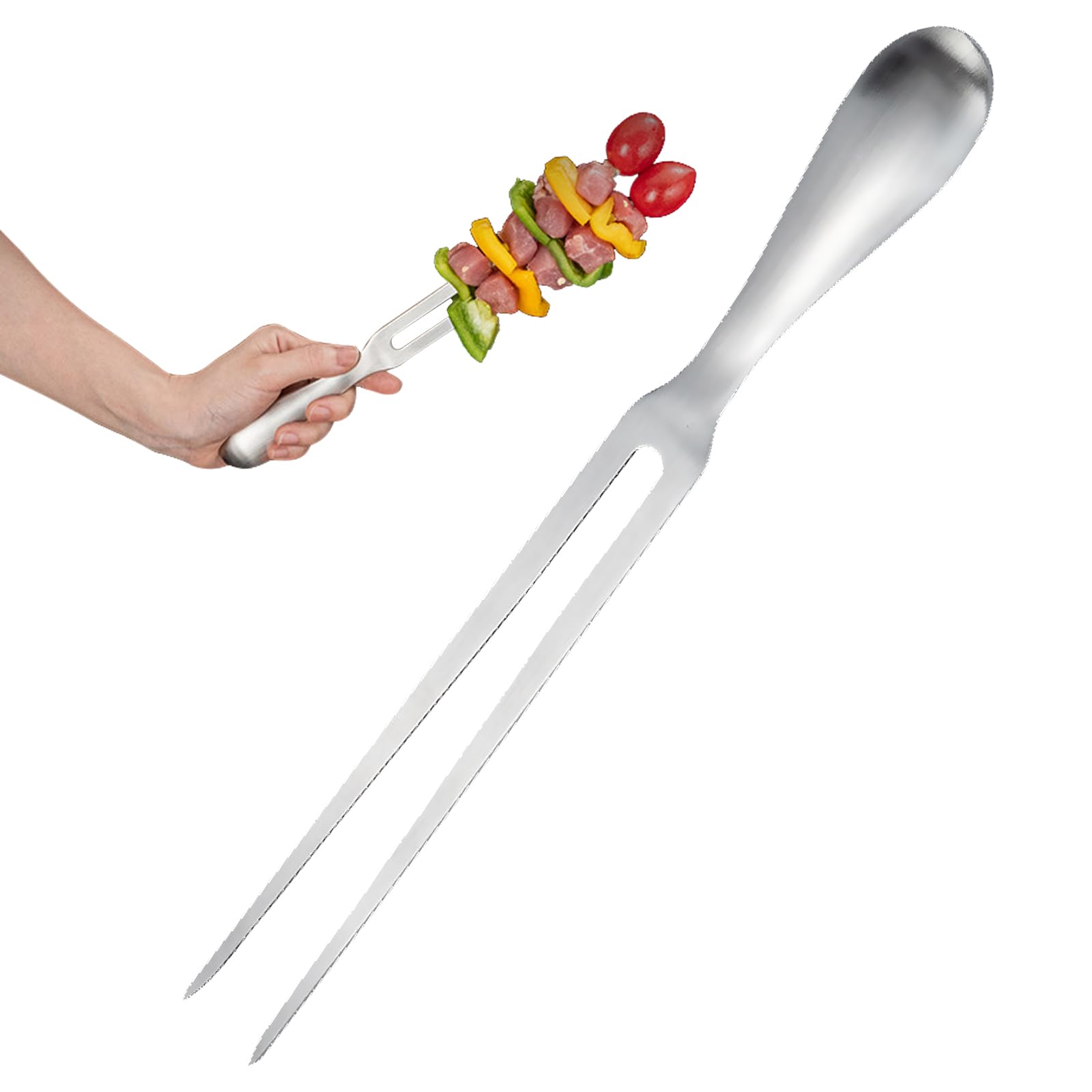 Tenedor de Barbacoa de Acero Inoxidable, 28 cm Tenedor para Trinchar Profesional, Tenedores de Carne de Acero Inoxidable, Apto para Lavavajillas, para Barbacoa, Cocina, Pavo, Asado y Cena