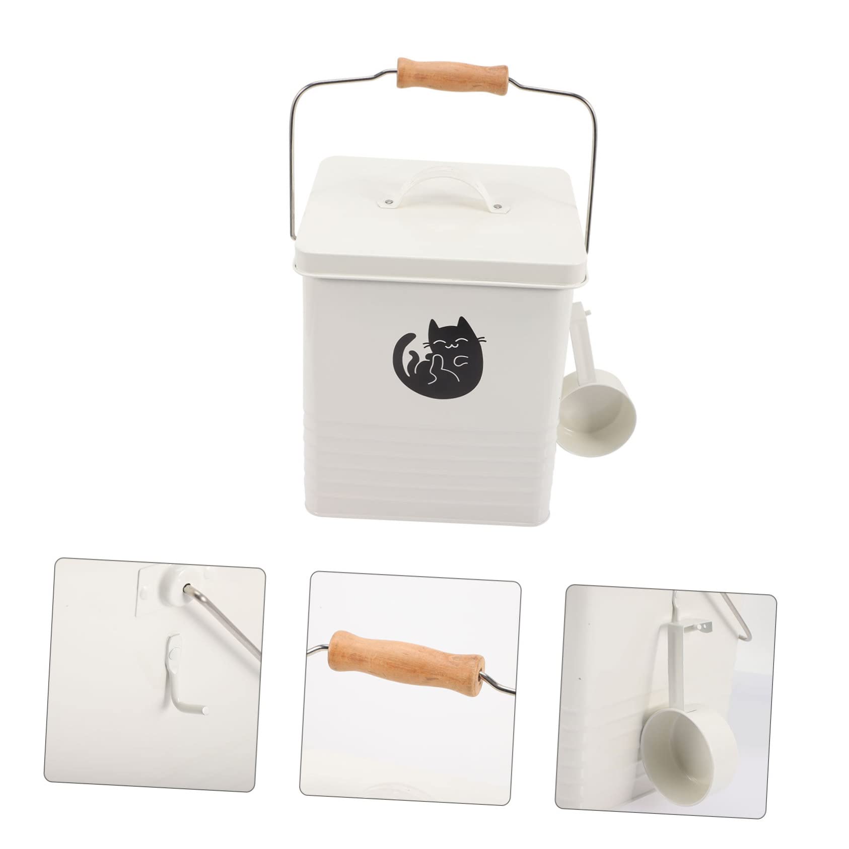 HEMOTON Comodo Per Cibo Per Cani Contenitore Per Snack Per Gatti Secchio Per Conservare Cibo Per Cani e Gatti Con Paletta Materiale Di Resistente All Usura Inodore e Sicuro