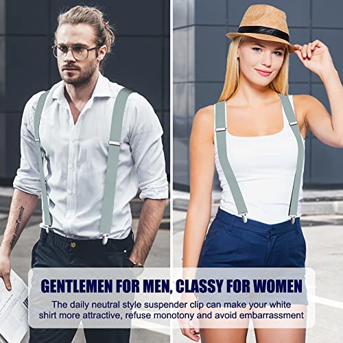 Image of Aomig Men's Adjustable Wide Braces, Extra Wide X Braces for Men, Braces for Men with Very Strong 4 Clips - 3.5 cm