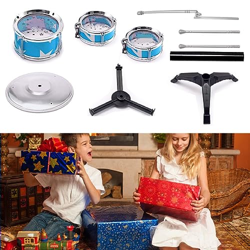 Kit de Bateria, Good Rebounding Kids Drum Set Vários Tipos Divertidos Tocando para Treino (azul)