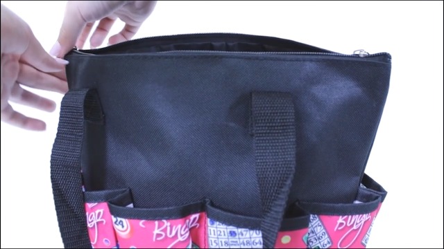 Bolso Tote Negro I Love Bingo con 10 Bolsillos miniatura 7