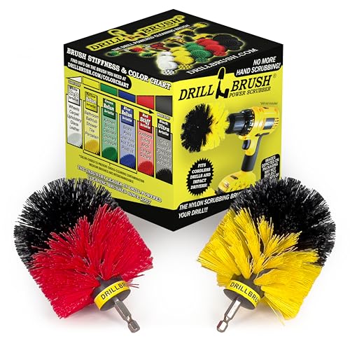 Image of Spin Brush Cleaning Kit - Drill Brush - Concrete, Brick, Fireplace, Stone - Bird Bath - Garden Statuary - Bathroom Accessories - Soap Scum, Hard Water, Mineral, Calcium, Rust Stains and Discoloration