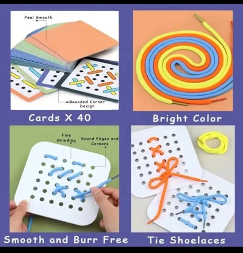 Image of Sew Fast Speed Threading Game for Kids, Lacing Board Game with Pattern Cards | Educational Toy for Hand-Eye Coordination, Motor Skills & Brain Development | Family Puzzle Challenge Game