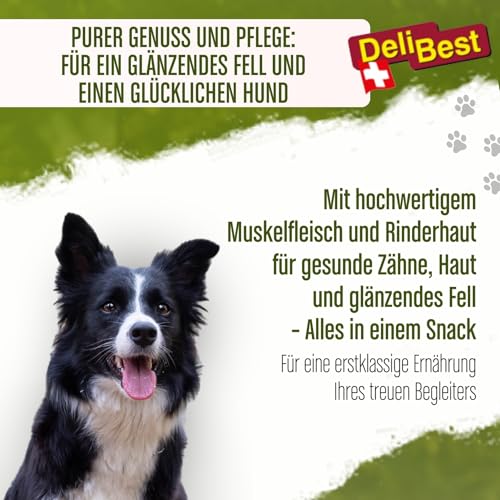 DeliBest Premium Pferdefleisch Sticks I Hundeleckerli mit wertvollen Inhaltsstoffen ist leicht verdaulich I kalt geformt - sehr schmackhafter Hunde Snack aus frischem Fleisch