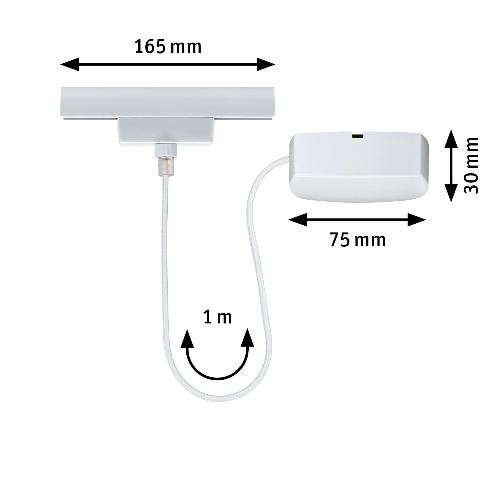 Paulmann 976.79 Support et – Accessoire d'Éclairage (Blanc, Metal, 1000 W, 230 V, 165 mm, 1000 mm)