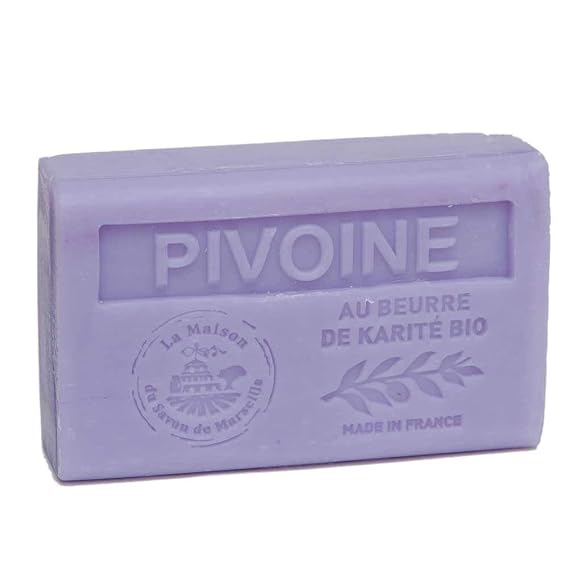 Maison du Savon de Marseille - French Shea Butter Soap - Peony (Pivoine) Fragrance - Set of 5 x 125g