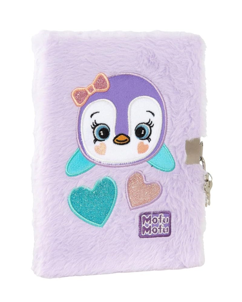 Franco Cosimo Panini Mofu Mofu Secret Diary with Lock for Girls and Girls with Padded Cover and Colorful Stickers, Ideal for Writing Thoughts, 13 x 19 cm