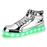 Padgene Women's Men's LED Lights Up Shoes Unisex Luminous Flashing Trainers USB Charging Lace Up Couples Dancing Shoes