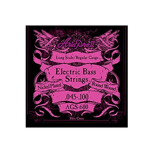AAv2 x[X OXP[ AriaProII Long Scale Bass strings 45-100 AGS-600 (1Zbg)