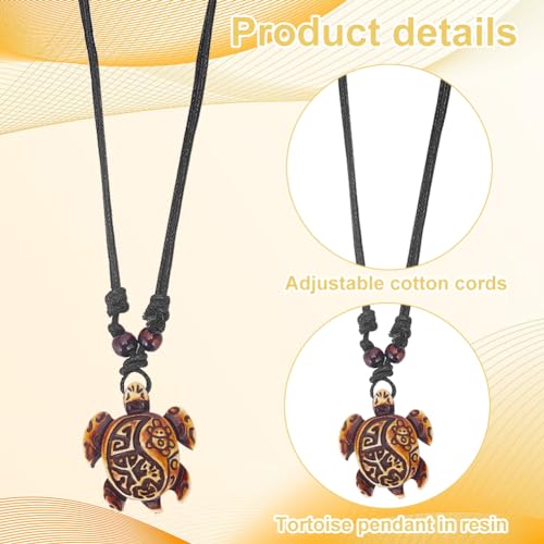 ANATTASOUL Yin Yang Turtle Necklace 15 Pcs Adjustable Sea Turtle Skull Necklace Ocean Resin Antique Jewelry with Evil Eye Pattern for Women Anniversary Party Birthday Gifts Goldenrod3
