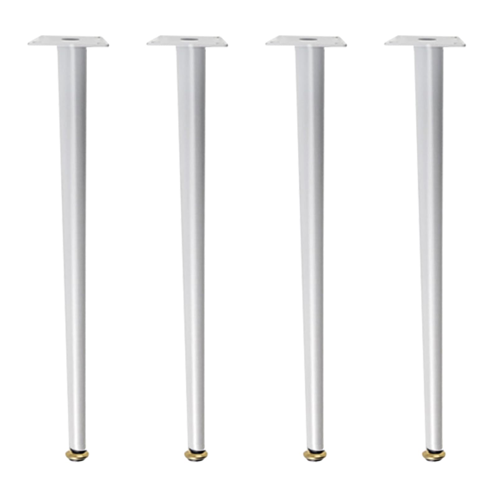 Generico Gambe per Mobili Piedini di Ricambio Bianchi 4 Pezzi Regolabili Conici in Ferro Verniciati A Spruzzo Altezza: 10,5-72,5 cm Piedini per Mobile 72,5 cm/28,5"