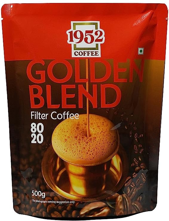1952 COFFEE Golden Blend South Indian Filter Coffee Powder - Blend of Handpicked Chigmagalur Coffee with Slow-Roasted Perfectly Grounded Chicory - 500gm (B0CB3Q2NTS) Amazon Price History, Amazon Price Tracker