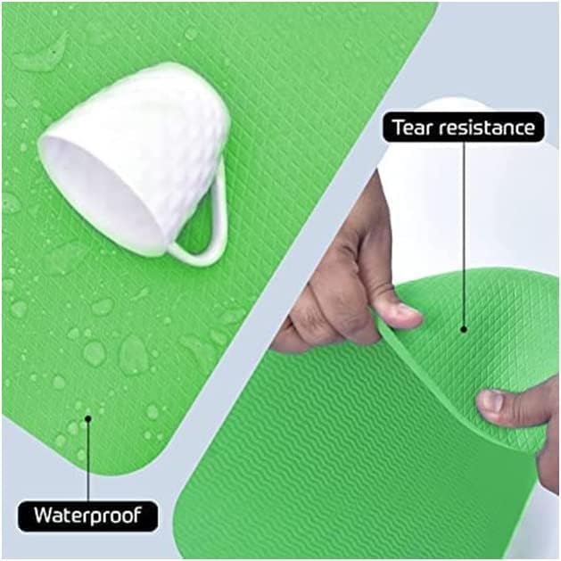 Image of Yoga Mats for Women and Men NBR Material with Carrying Strap, Extra Thick Exercise Mats for Workout Yoga Mat for Women for Workout, Yoga, Fitness, Exercise Mat Anti Slip Yoga Mats (4mm) (Green)