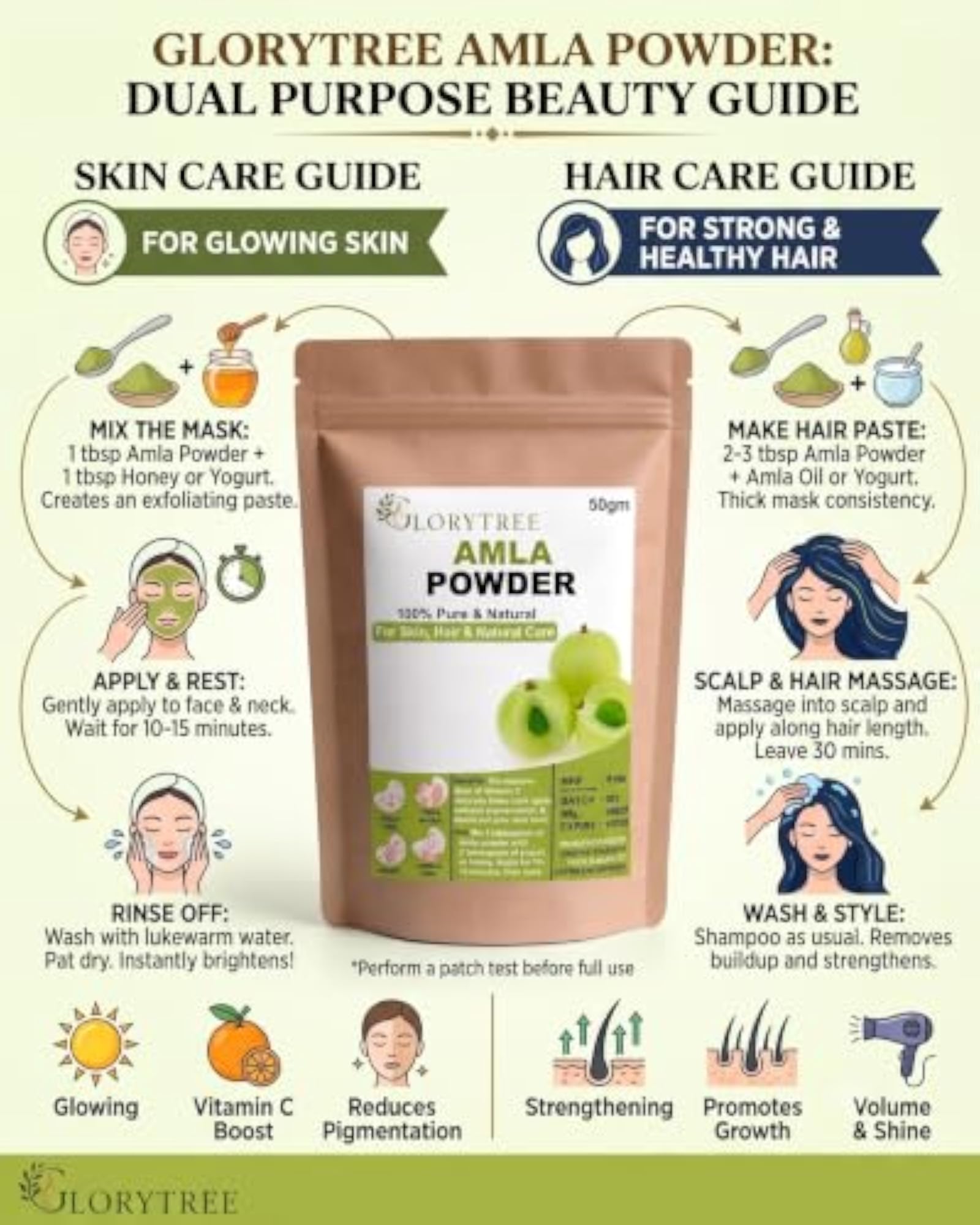 Pure Amla Powder for Hair & Skin, 50gm